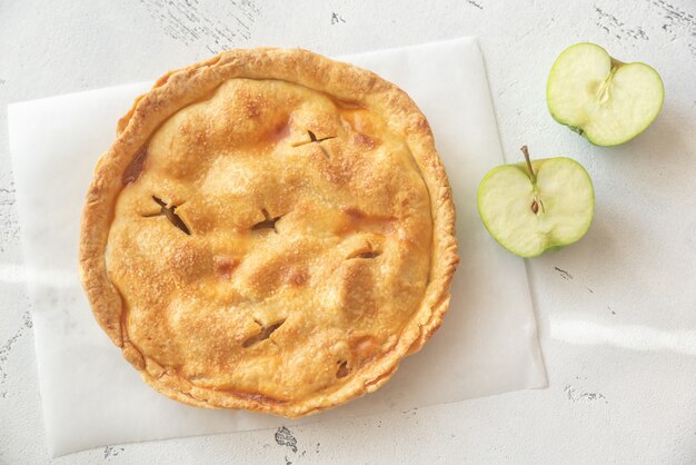 Tarta de manzana en el pergamino