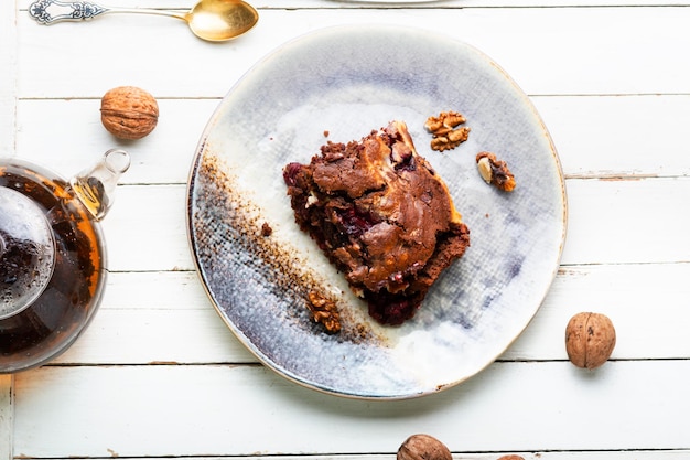 Tarta marmoleada con cerezas