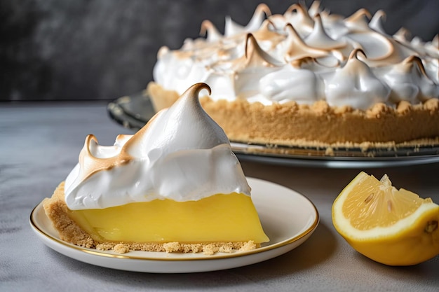 Tarta de merengue de limón dorado Relleno picante