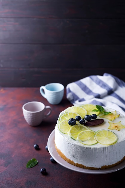 Tarta de mousse de yogur