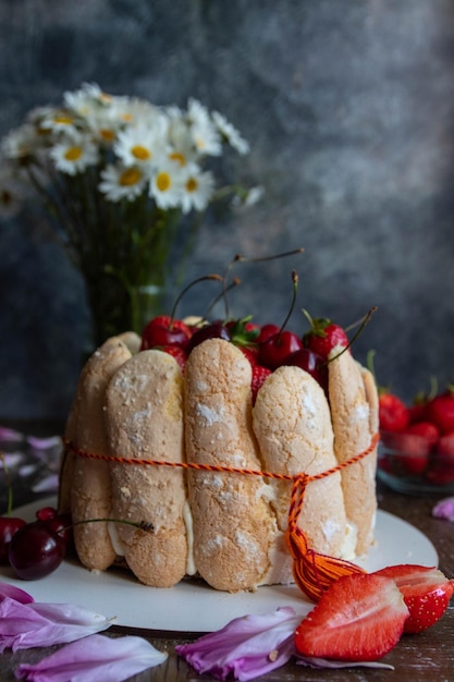 tarta de musgo de cereza