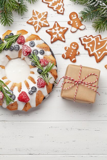 Tarta navideña y galletas de jengibre