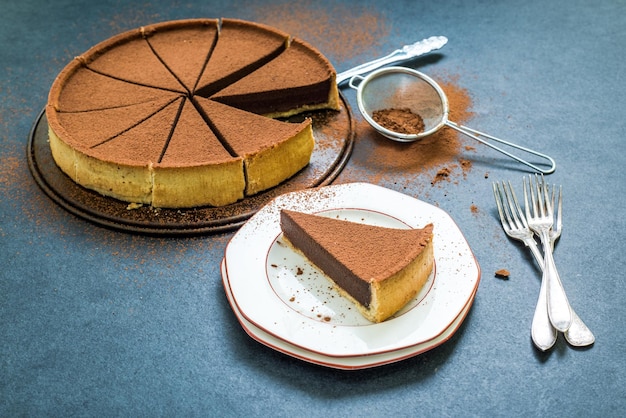 Tarta o torta de chocolate y cacao