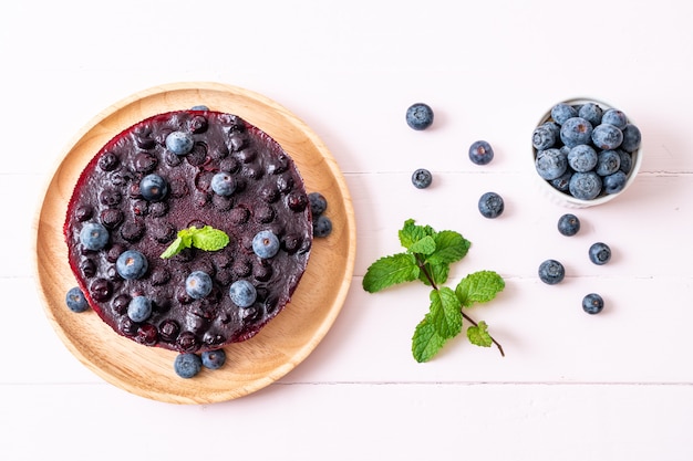 Tarta de queso con arándanos