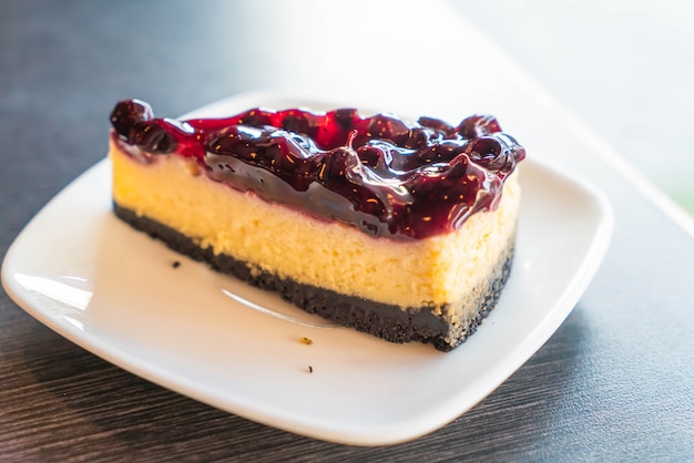 Foto tarta de queso con arándanos