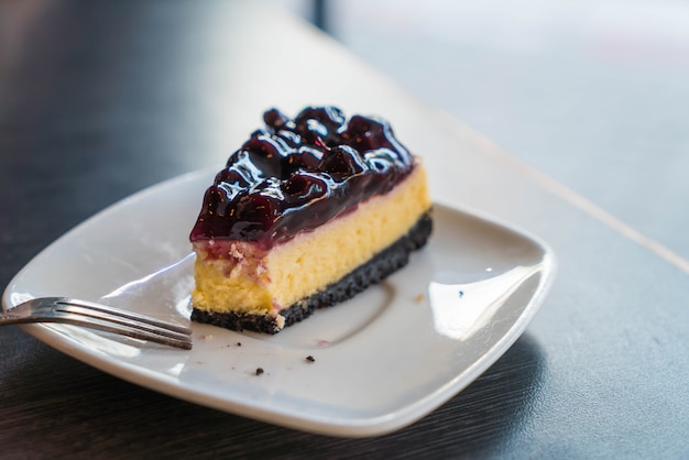 Tarta de queso con arándanos