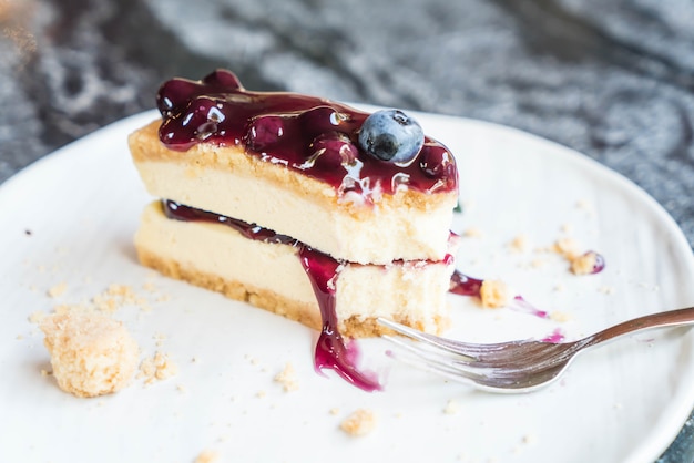 Tarta de queso con arándanos