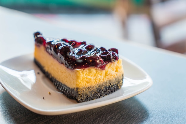 Tarta de queso con arándanos