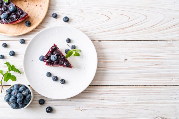 Tarta de queso con arándanos