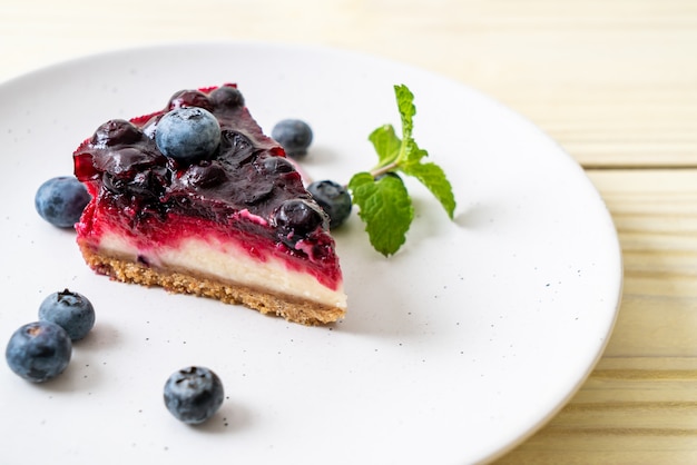 Tarta de queso con arándanos