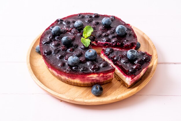 Tarta de queso con arándanos