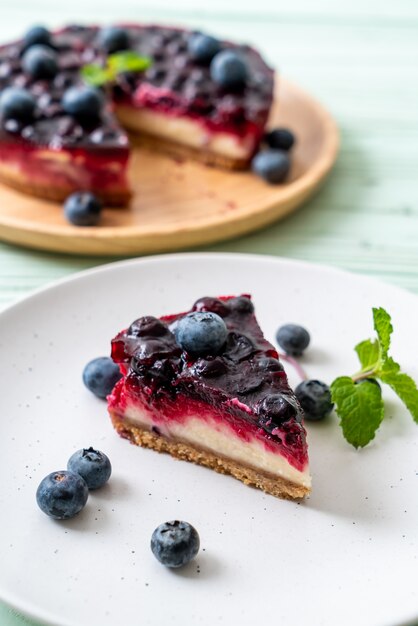 Tarta de queso con arándanos