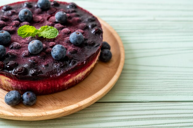 Tarta de queso con arándanos