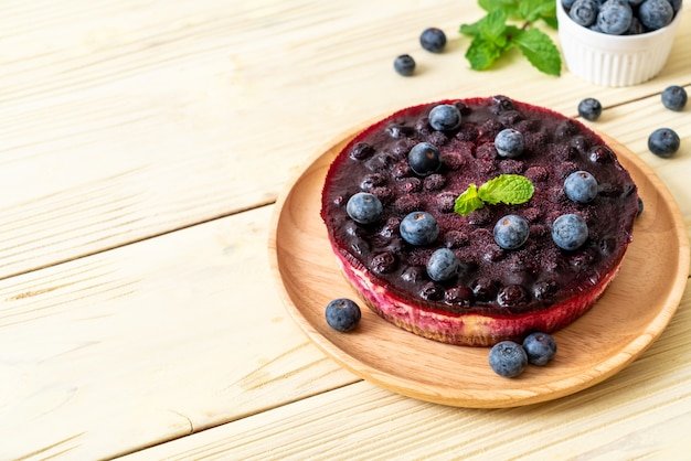 Tarta de queso con arándanos