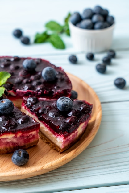 Tarta de queso con arándanos