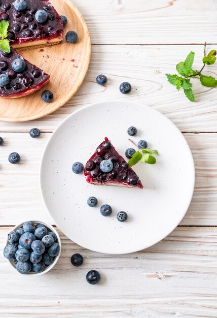 Tarta de queso con arándanos