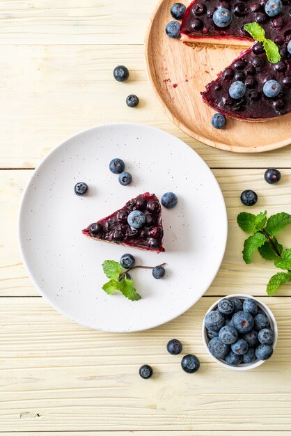 Tarta de queso con arándanos