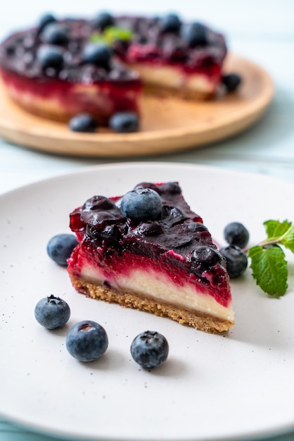 Tarta de queso con arándanos