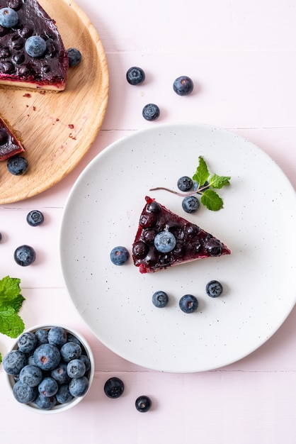 Tarta de queso con arándanos