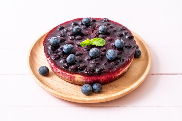 Tarta de queso con arándanos