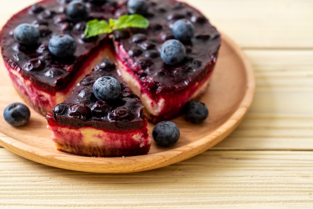 Tarta de queso con arándanos