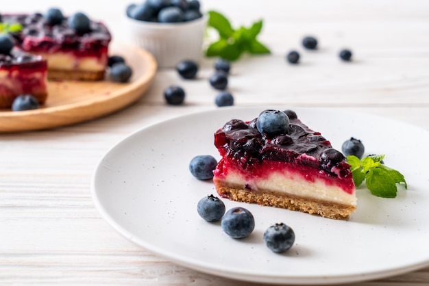 Tarta de queso con arándanos