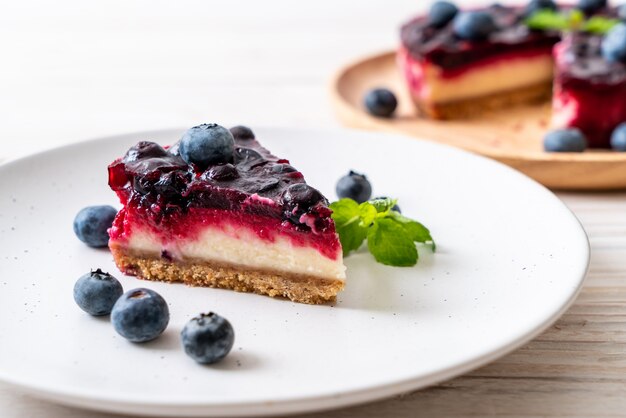 Tarta de queso con arándanos