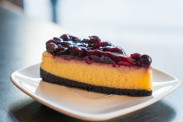 Tarta de queso con arándanos