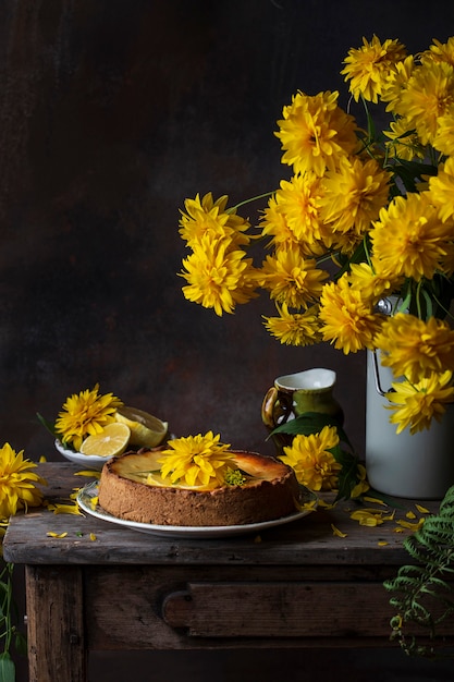 Tarta de queso casera siciliana con limón