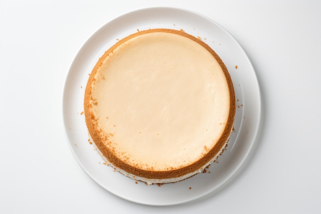 Una tarta de queso con una fresa encima