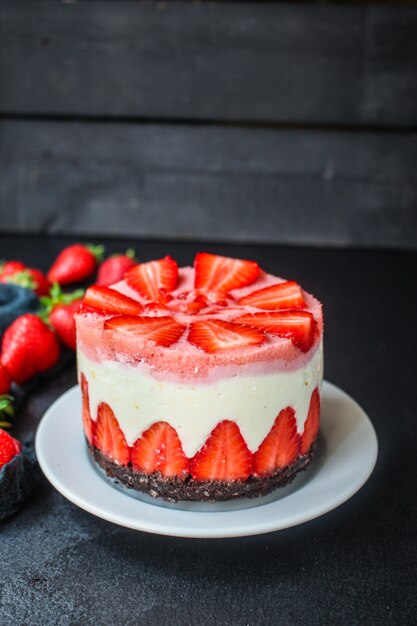 tarta de queso frutilla dulce