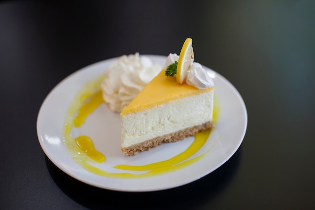 Foto tarta de queso con limón