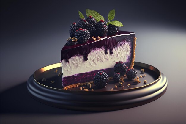 Tarta de queso con moras