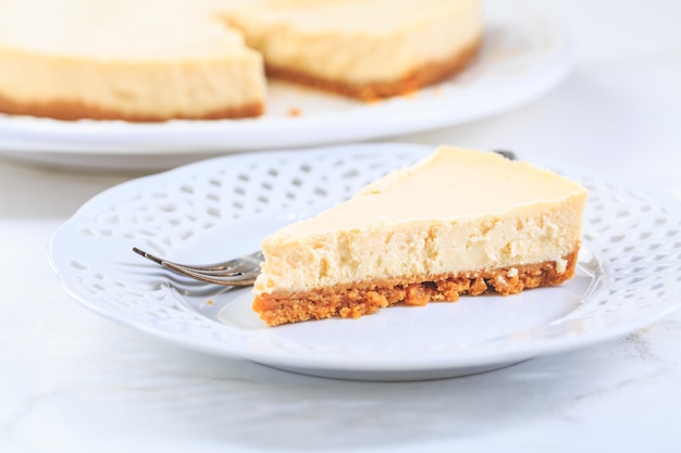 Tarta de queso neoyorquina o tarta de queso clásica al estilo vegano