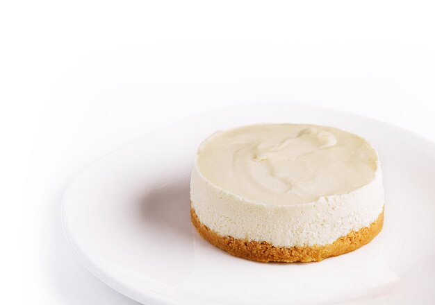 Foto tarta de queso o crema de queso alemán