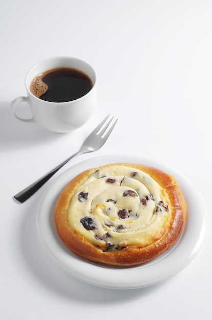 Tarta de queso con requesón y café