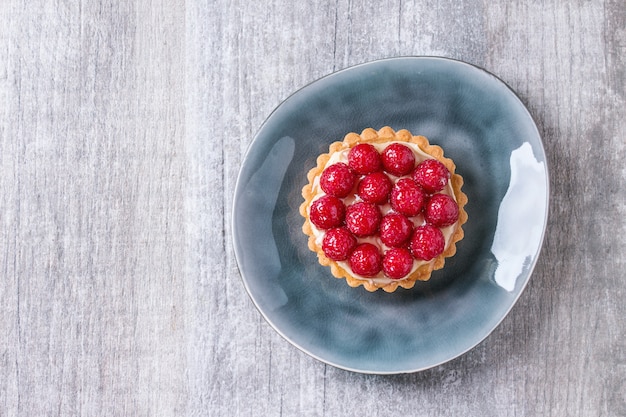 Tartaleta con frambuesas