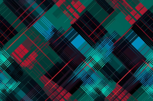 Tartan Seamless Pattern Ai generativo