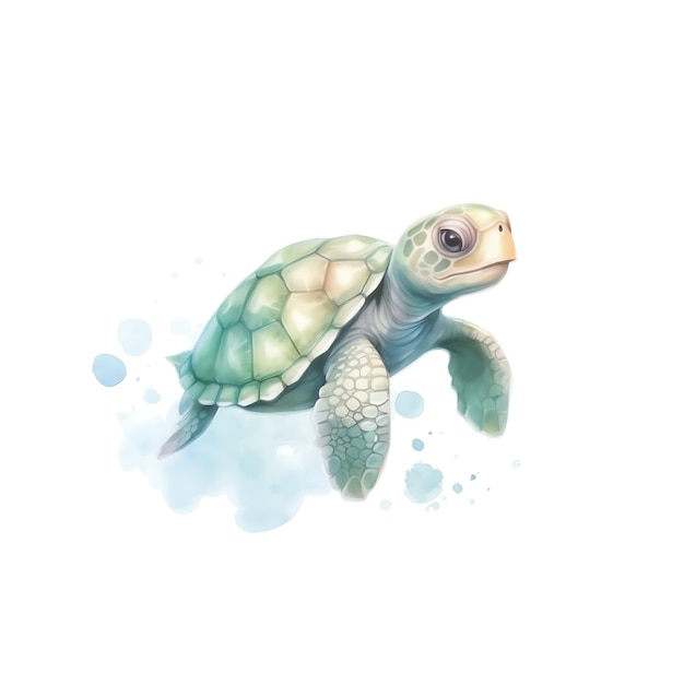 Foto tartaruga marinha marinha ilustração em aquarela clipart de animais marinhos