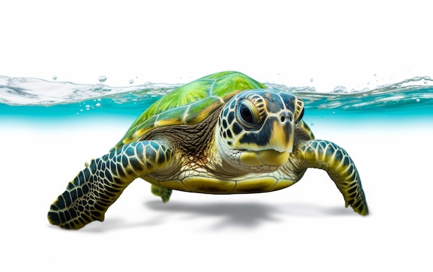Tartaruga verde nadando no oceano