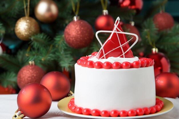 Foto las tartas con adornos navideños son festivas y muy divertidas