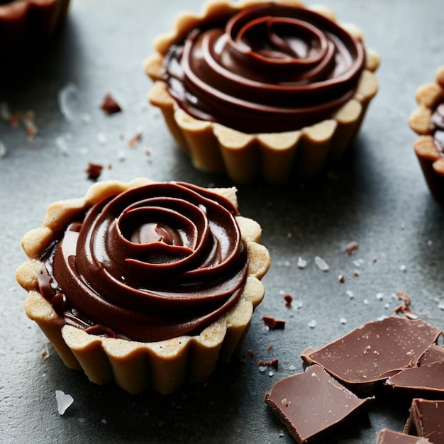 Tartas de chocolate con crema de chocolate