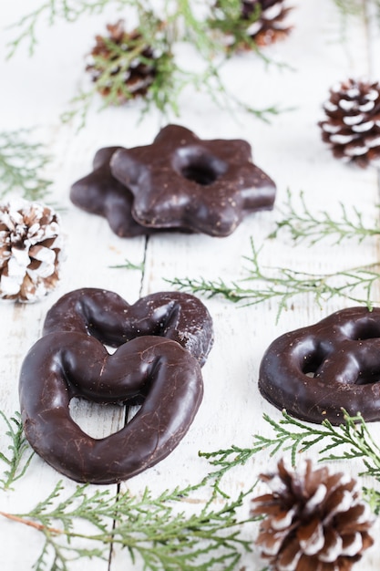 Tartas de navidad en chocolate