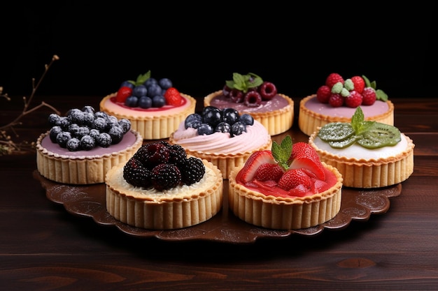 tartas de pastel con diferentes sabores