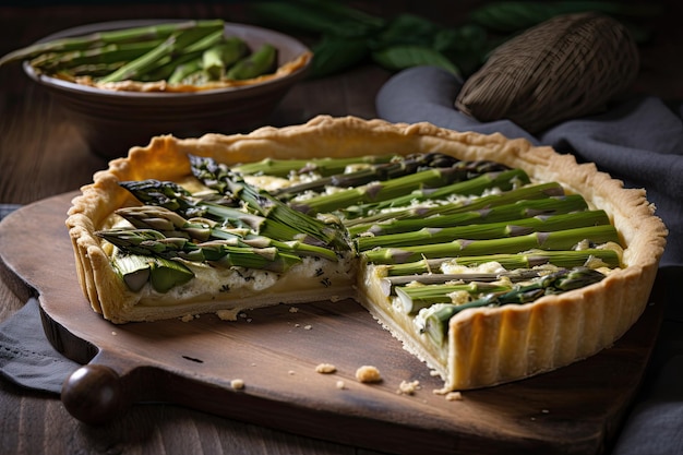 Tarte de espargos com massa folhada e recheio cremoso