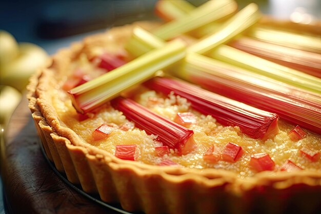 Tarte mit Rabarbara und Cheddar-Käse