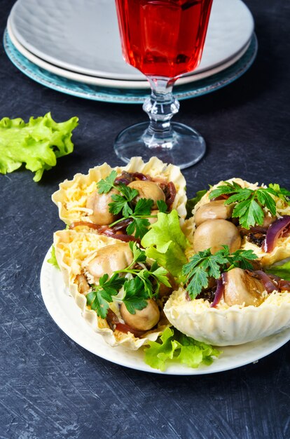 Tartlet com cogumelos