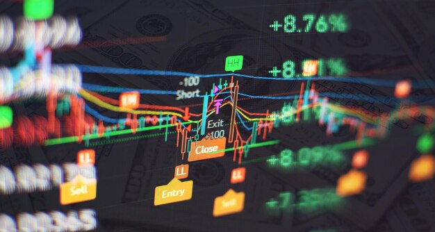 Tasa de cambio de la moneda mundial Dólar estadounidense Euro Frank Yen Dinero financiero Fondo del mercado de valores de finanzas globales