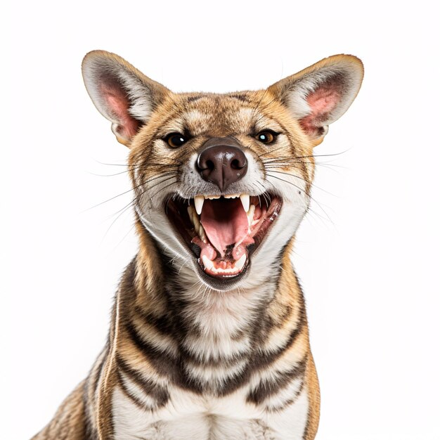 Tasmanian Tiger Thylacine Porträt von Happy überrascht lustig Tierkopf peeking