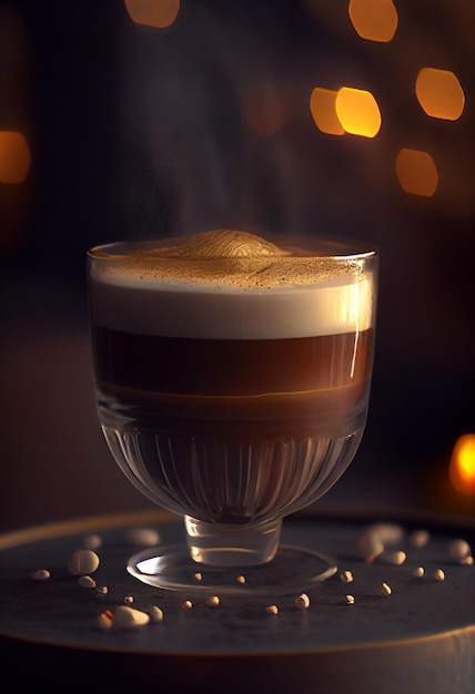 Tasse heißen Cappuccino-Kaffee Illustration Generative AI